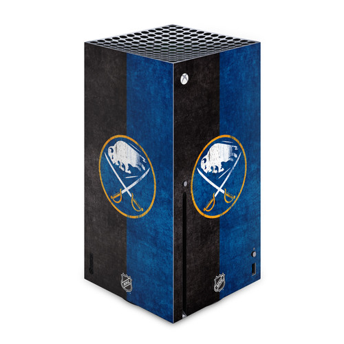 NHL Buffalo Sabres Half Distressed Vinyl Sticker Skin Decal Cover for Microsoft Xbox Series X