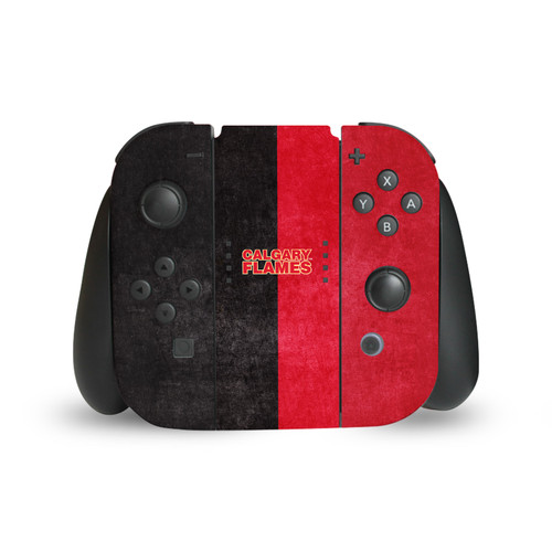 NHL Calgary Flames Half Distressed Vinyl Sticker Skin Decal Cover for Nintendo Switch Joy Controller