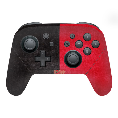 NHL Calgary Flames Half Distressed Vinyl Sticker Skin Decal Cover for Nintendo Switch Pro Controller