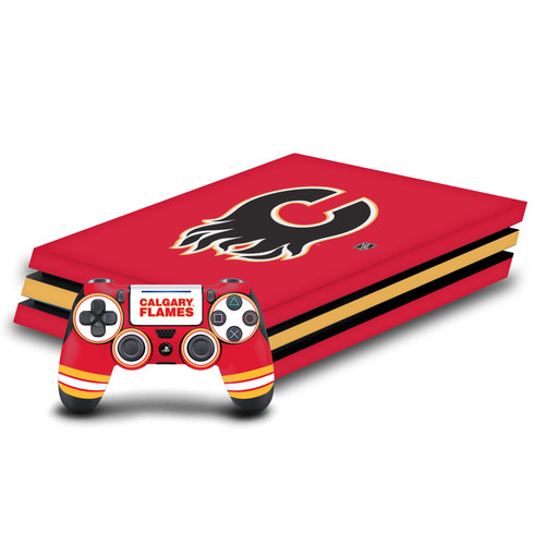 NHL Calgary Flames Plain Vinyl Sticker Skin Decal Cover for Sony PS4 Pro Bundle