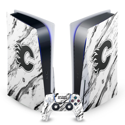 NHL Calgary Flames Marble Vinyl Sticker Skin Decal Cover for Sony PS5 Disc Edition Bundle