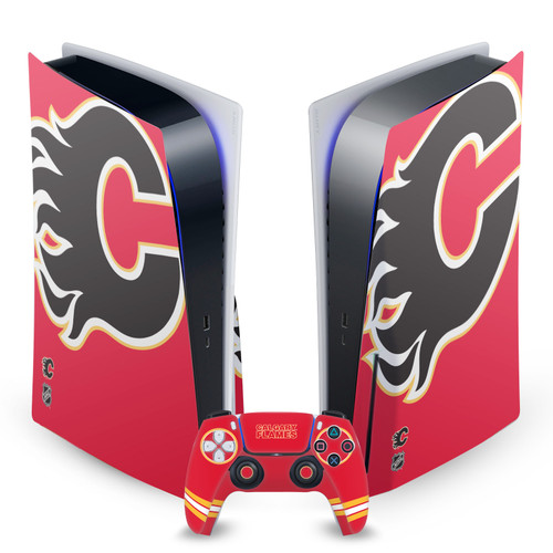 NHL Calgary Flames Oversized Vinyl Sticker Skin Decal Cover for Sony PS5 Disc Edition Bundle
