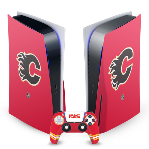 NHL Calgary Flames Plain Vinyl Sticker Skin Decal Cover for Sony PS5 Disc Edition Bundle