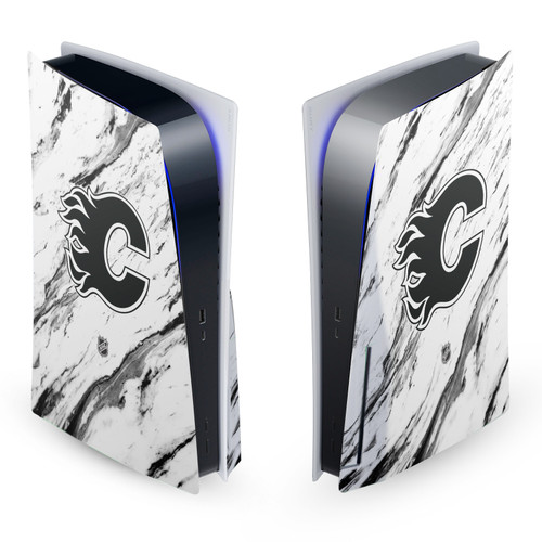 NHL Calgary Flames Marble Vinyl Sticker Skin Decal Cover for Sony PS5 Disc Edition Console