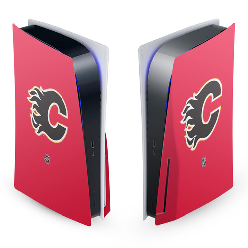 NHL Calgary Flames Plain Vinyl Sticker Skin Decal Cover for Sony PS5 Disc Edition Console
