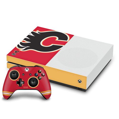 NHL Calgary Flames Oversized Vinyl Sticker Skin Decal Cover for Microsoft One S Console & Controller