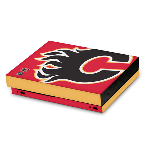 NHL Calgary Flames Oversized Vinyl Sticker Skin Decal Cover for Microsoft Xbox One X Console