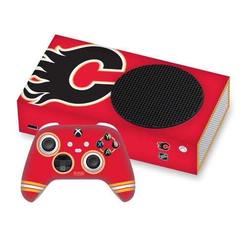 NHL Calgary Flames Oversized Vinyl Sticker Skin Decal Cover for Microsoft Series S Console & Controller