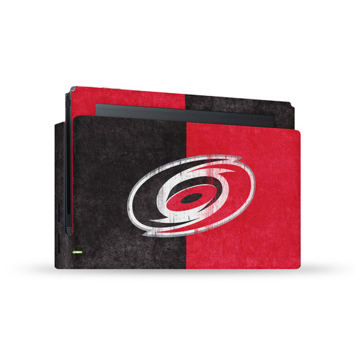 NHL Carolina Hurricanes Half Distressed Vinyl Sticker Skin Decal Cover for Nintendo Switch Console & Dock