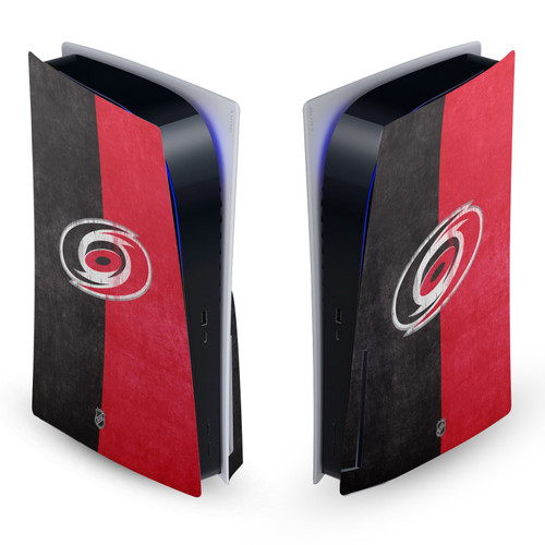 NHL Carolina Hurricanes Half Distressed Vinyl Sticker Skin Decal Cover for Sony PS5 Disc Edition Console