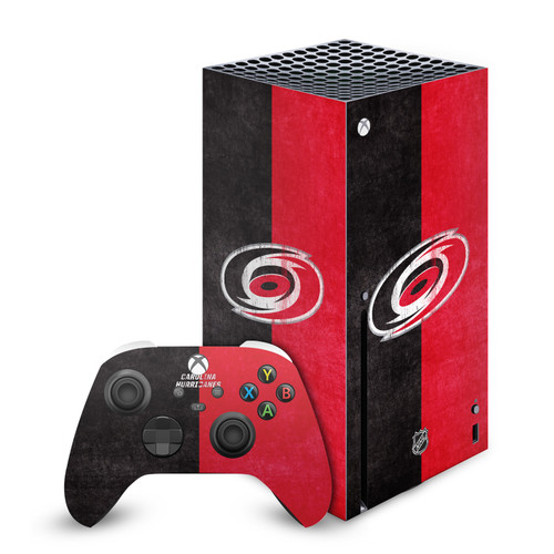 NHL Carolina Hurricanes Half Distressed Vinyl Sticker Skin Decal Cover for Microsoft Series X Console & Controller