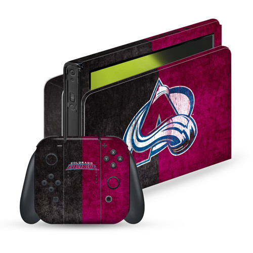 NHL Colorado Avalanche Half Distressed Vinyl Sticker Skin Decal Cover for Nintendo Switch OLED