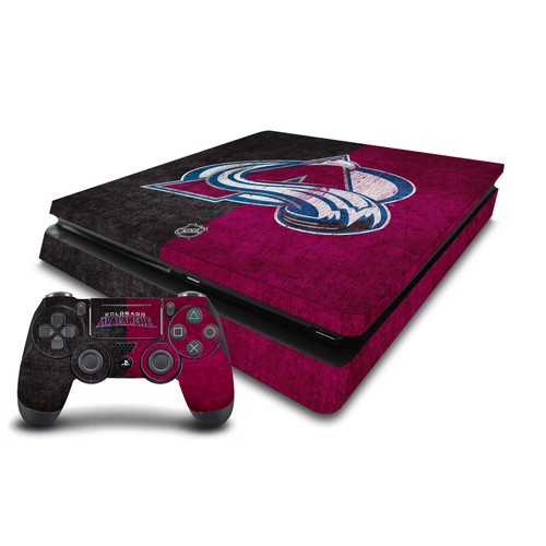 NHL Colorado Avalanche Half Distressed Vinyl Sticker Skin Decal Cover for Sony PS4 Slim Console & Controller