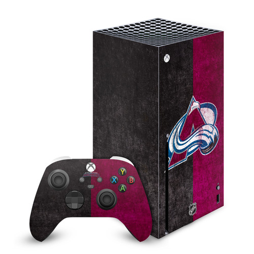 NHL Colorado Avalanche Half Distressed Vinyl Sticker Skin Decal Cover for Microsoft Series X Console & Controller