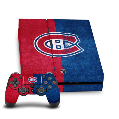 NHL Montreal Canadiens Half Distressed Vinyl Sticker Skin Decal Cover for Sony PS4 Console & Controller
