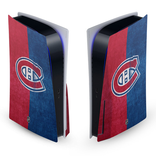 NHL Montreal Canadiens Half Distressed Vinyl Sticker Skin Decal Cover for Sony PS5 Disc Edition Console