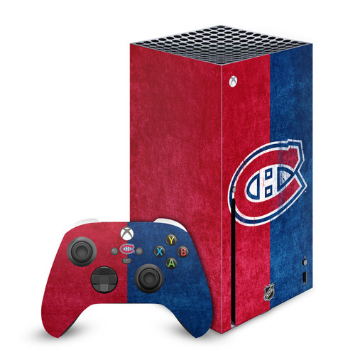 NHL Montreal Canadiens Half Distressed Vinyl Sticker Skin Decal Cover for Microsoft Series X Console & Controller
