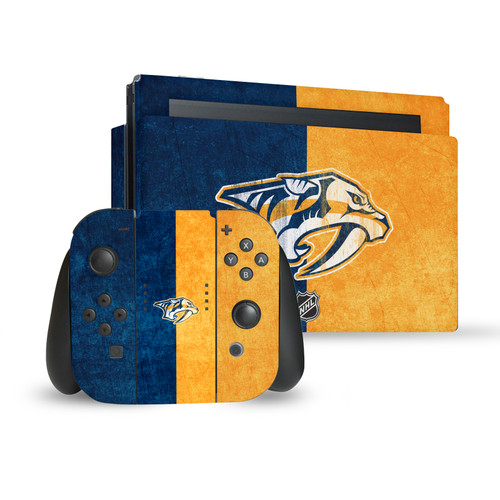 NHL Nashville Predators Half Distressed Vinyl Sticker Skin Decal Cover for Nintendo Switch Bundle