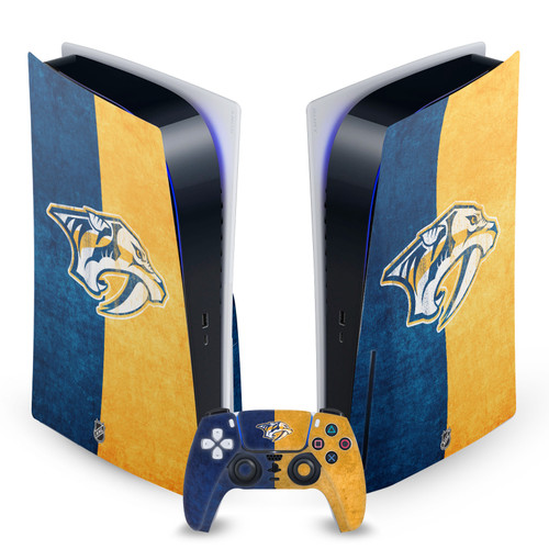 NHL Nashville Predators Half Distressed Vinyl Sticker Skin Decal Cover for Sony PS5 Disc Edition Bundle