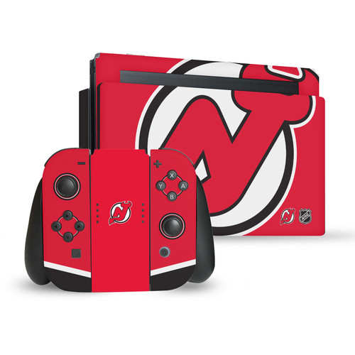 NHL New Jersey Devils Oversized Vinyl Sticker Skin Decal Cover for Nintendo Switch Bundle