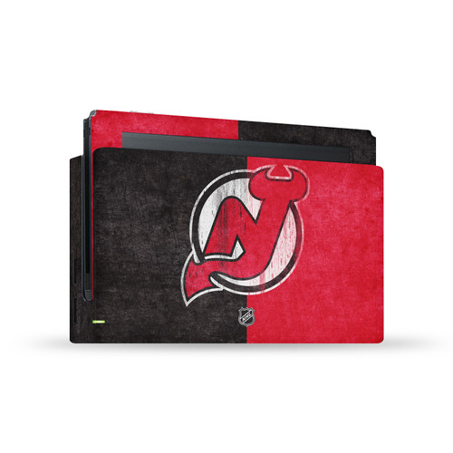 NHL New Jersey Devils Half Distressed Vinyl Sticker Skin Decal Cover for Nintendo Switch Console & Dock