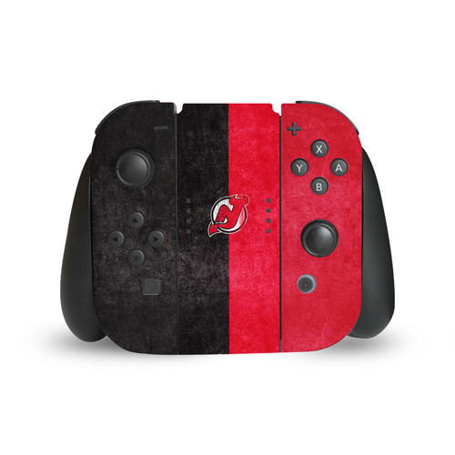 NHL New Jersey Devils Half Distressed Vinyl Sticker Skin Decal Cover for Nintendo Switch Joy Controller