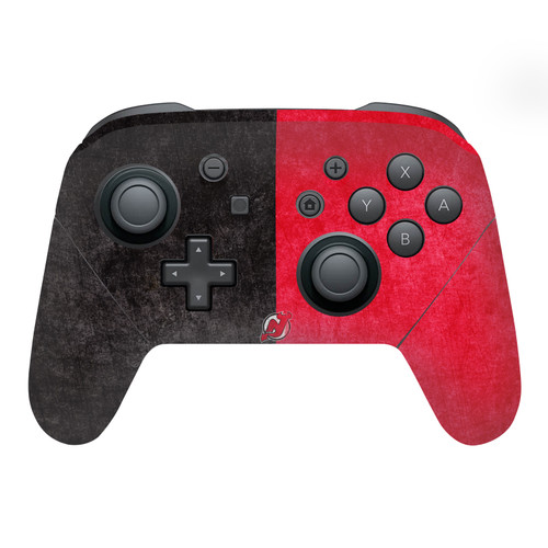NHL New Jersey Devils Half Distressed Vinyl Sticker Skin Decal Cover for Nintendo Switch Pro Controller