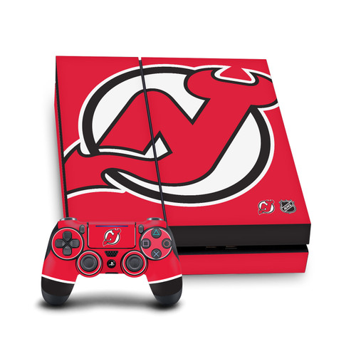 NHL New Jersey Devils Oversized Vinyl Sticker Skin Decal Cover for Sony PS4 Console & Controller