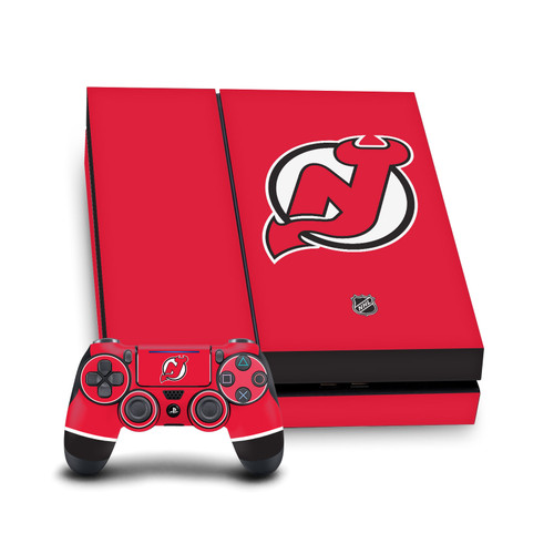 NHL New Jersey Devils Plain Vinyl Sticker Skin Decal Cover for Sony PS4 Console & Controller