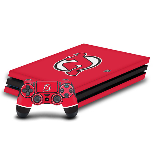 NHL New Jersey Devils Plain Vinyl Sticker Skin Decal Cover for Sony PS4 Pro Bundle