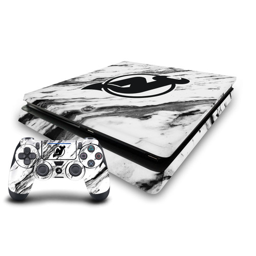 NHL New Jersey Devils Marble Vinyl Sticker Skin Decal Cover for Sony PS4 Slim Console & Controller
