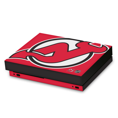 NHL New Jersey Devils Oversized Vinyl Sticker Skin Decal Cover for Microsoft Xbox One X Console