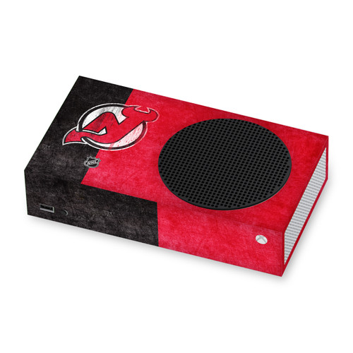 NHL New Jersey Devils Half Distressed Vinyl Sticker Skin Decal Cover for Microsoft Xbox Series S Console
