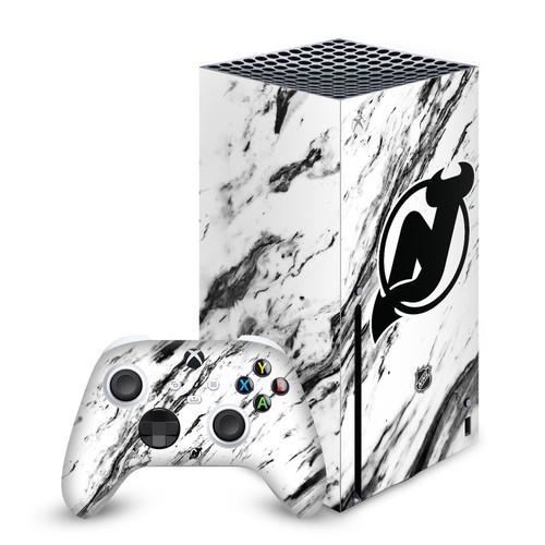 NHL New Jersey Devils Marble Vinyl Sticker Skin Decal Cover for Microsoft Series X Console & Controller