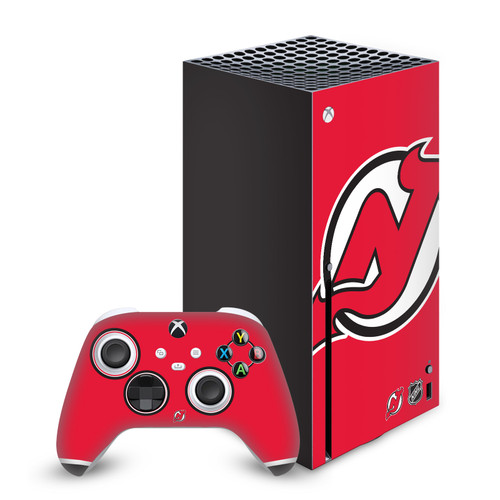 NHL New Jersey Devils Oversized Vinyl Sticker Skin Decal Cover for Microsoft Series X Console & Controller