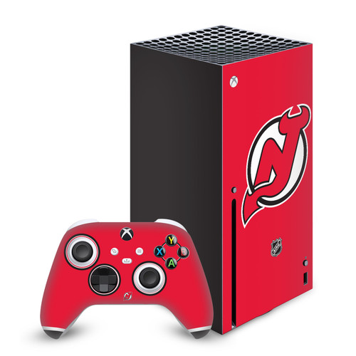 NHL New Jersey Devils Plain Vinyl Sticker Skin Decal Cover for Microsoft Series X Console & Controller