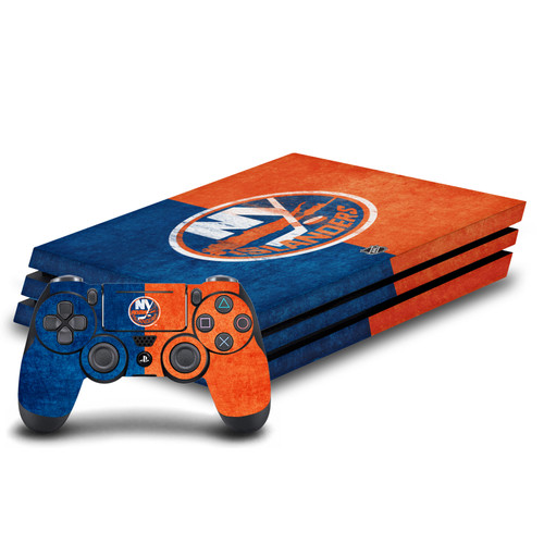 NHL New York Islanders Half Distressed Vinyl Sticker Skin Decal Cover for Sony PS4 Pro Bundle