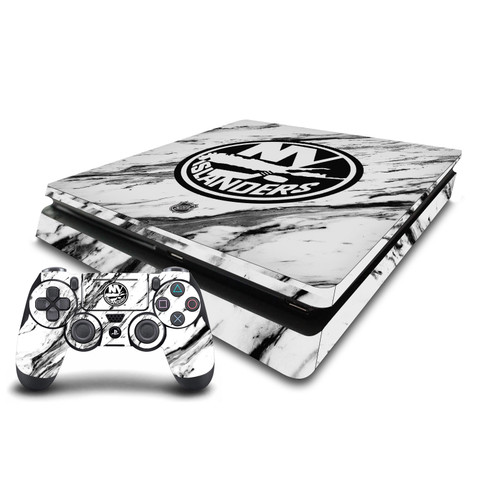 NHL New York Islanders Marble Vinyl Sticker Skin Decal Cover for Sony PS4 Slim Console & Controller