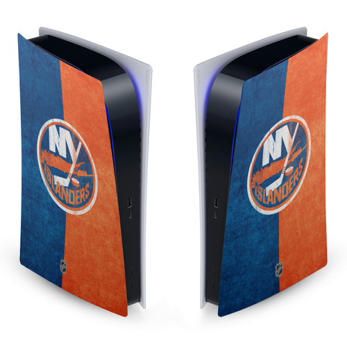 NHL New York Islanders Half Distressed Vinyl Sticker Skin Decal Cover for Sony PS5 Digital Edition Console