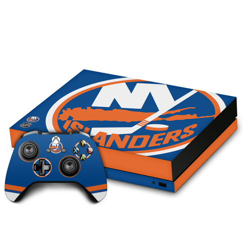 NHL New York Islanders Oversized Vinyl Sticker Skin Decal Cover for Microsoft Xbox One X Bundle