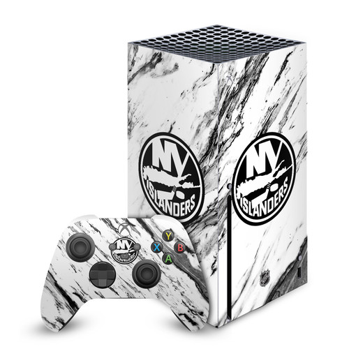 NHL New York Islanders Marble Vinyl Sticker Skin Decal Cover for Microsoft Series X Console & Controller