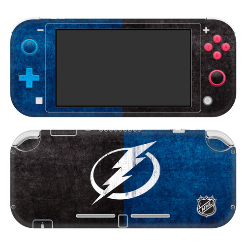 NHL Tampa Bay Lightning Half Distressed Vinyl Sticker Skin Decal Cover for Nintendo Switch Lite