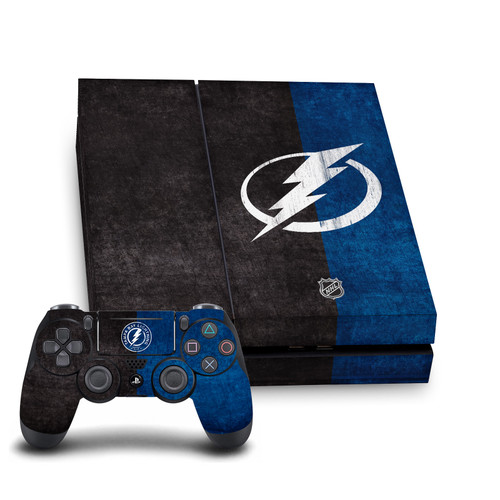 NHL Tampa Bay Lightning Half Distressed Vinyl Sticker Skin Decal Cover for Sony PS4 Console & Controller