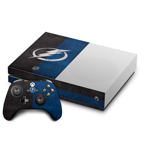 NHL Tampa Bay Lightning Half Distressed Vinyl Sticker Skin Decal Cover for Microsoft One S Console & Controller