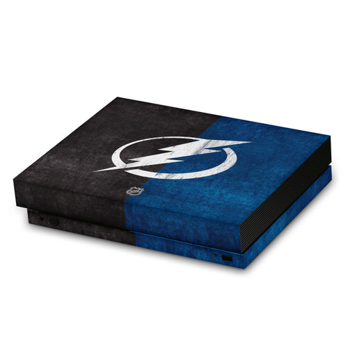 NHL Tampa Bay Lightning Half Distressed Vinyl Sticker Skin Decal Cover for Microsoft Xbox One X Console