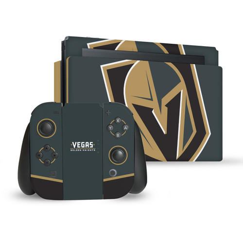 NHL Vegas Golden Knights Oversized Vinyl Sticker Skin Decal Cover for Nintendo Switch Bundle