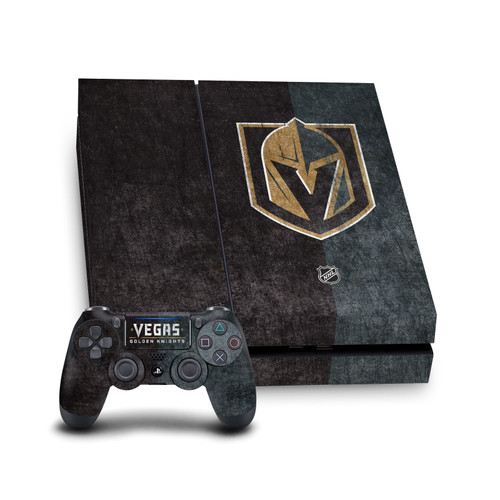 NHL Vegas Golden Knights Half Distressed Vinyl Sticker Skin Decal Cover for Sony PS4 Console & Controller
