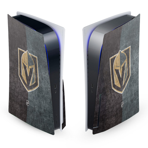 NHL Vegas Golden Knights Half Distressed Vinyl Sticker Skin Decal Cover for Sony PS5 Disc Edition Console