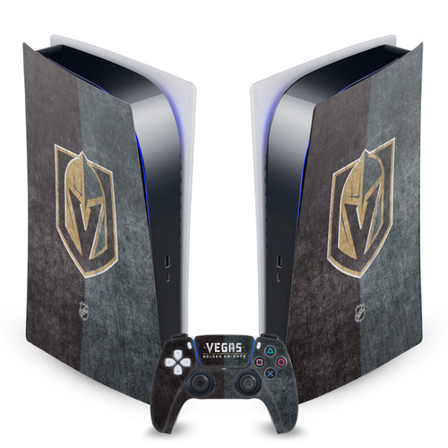 NHL Vegas Golden Knights Half Distressed Vinyl Sticker Skin Decal Cover for Sony PS5 Digital Edition Bundle