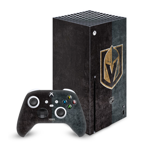 NHL Vegas Golden Knights Half Distressed Vinyl Sticker Skin Decal Cover for Microsoft Series X Console & Controller